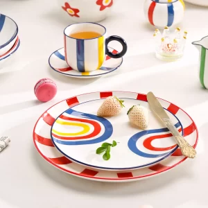 Lovely China Dinner Sets Wholesale, Colored Plates and Bowls-1