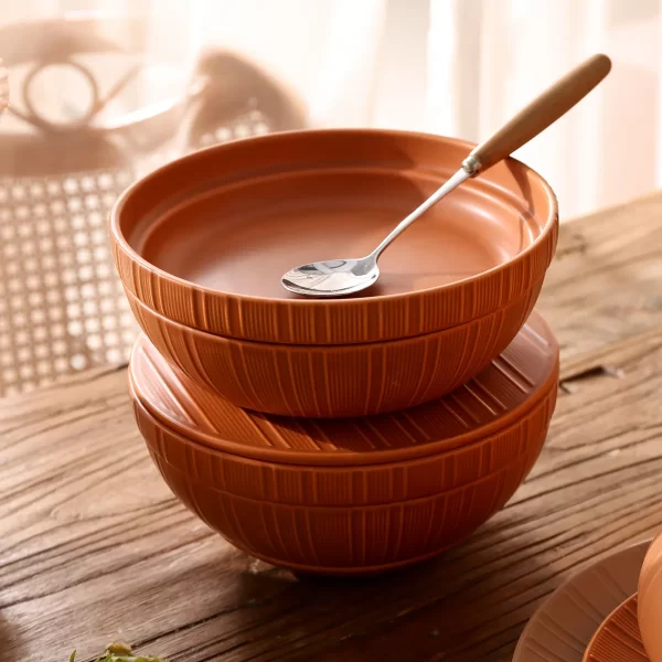 Orange Bulk Catering Crockery, Wholesale Ceramic Dinner Set-4