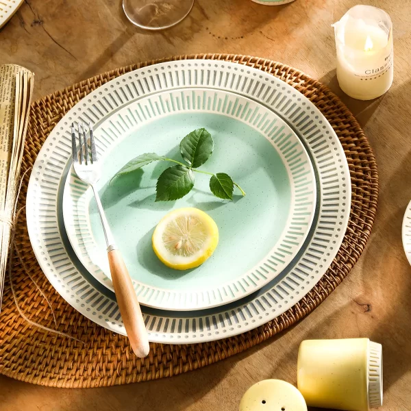 Pastel Color Wholesale Ceramic Dinner Set, Plates Bowls Cups-1