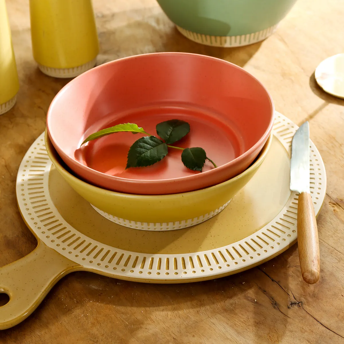 Pastel Color Wholesale Ceramic Dinner Set, Plates Bowls Cups-2