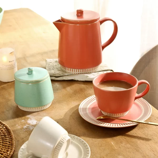 Pastel Color Wholesale Ceramic Dinner Set, Plates Bowls Cups-3