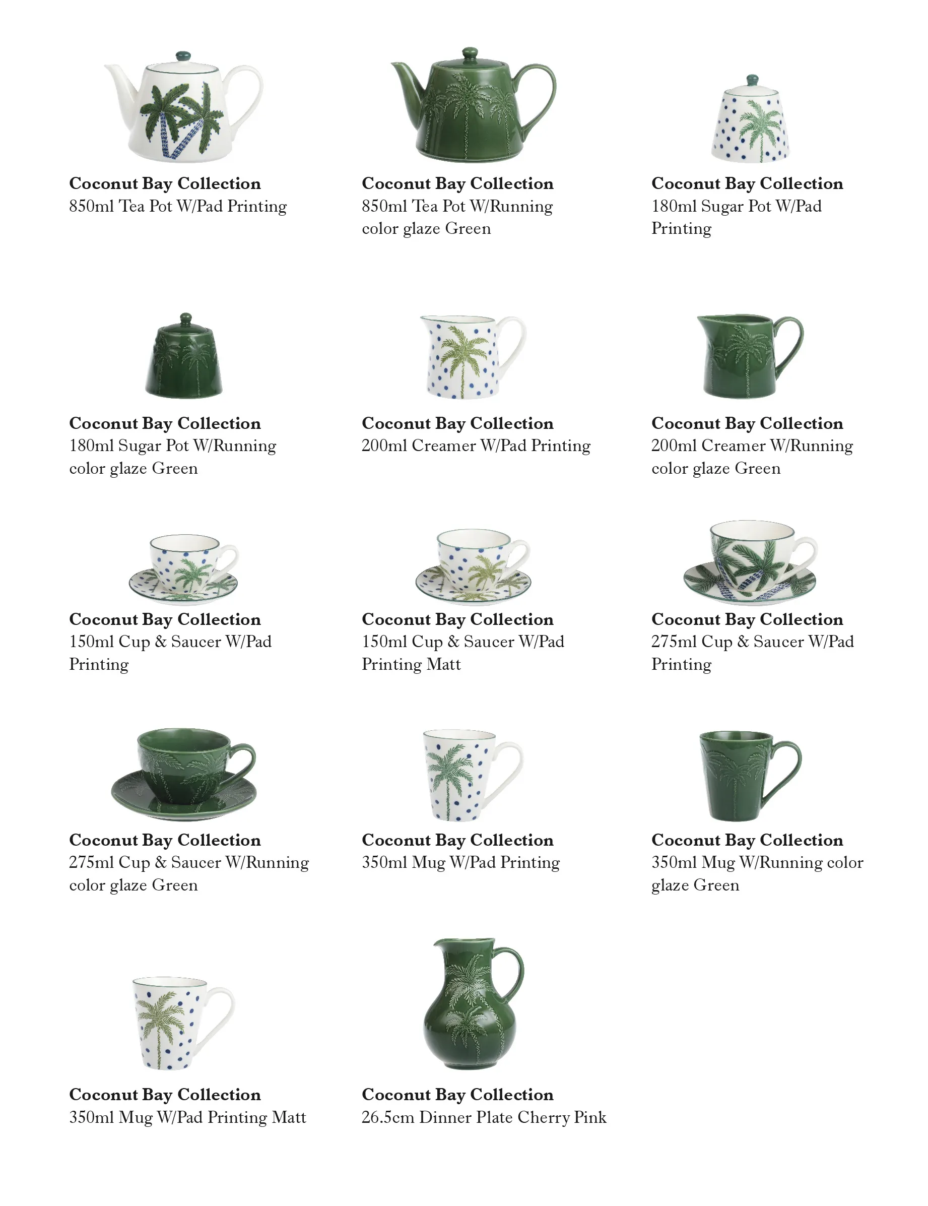 Tropical Palm Motif Wholesale Tableware Dinner Sets In Bulk-10