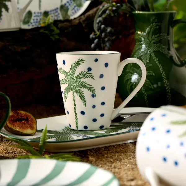 Tropical Palm Motif Wholesale Tableware Dinner Sets In Bulk-3