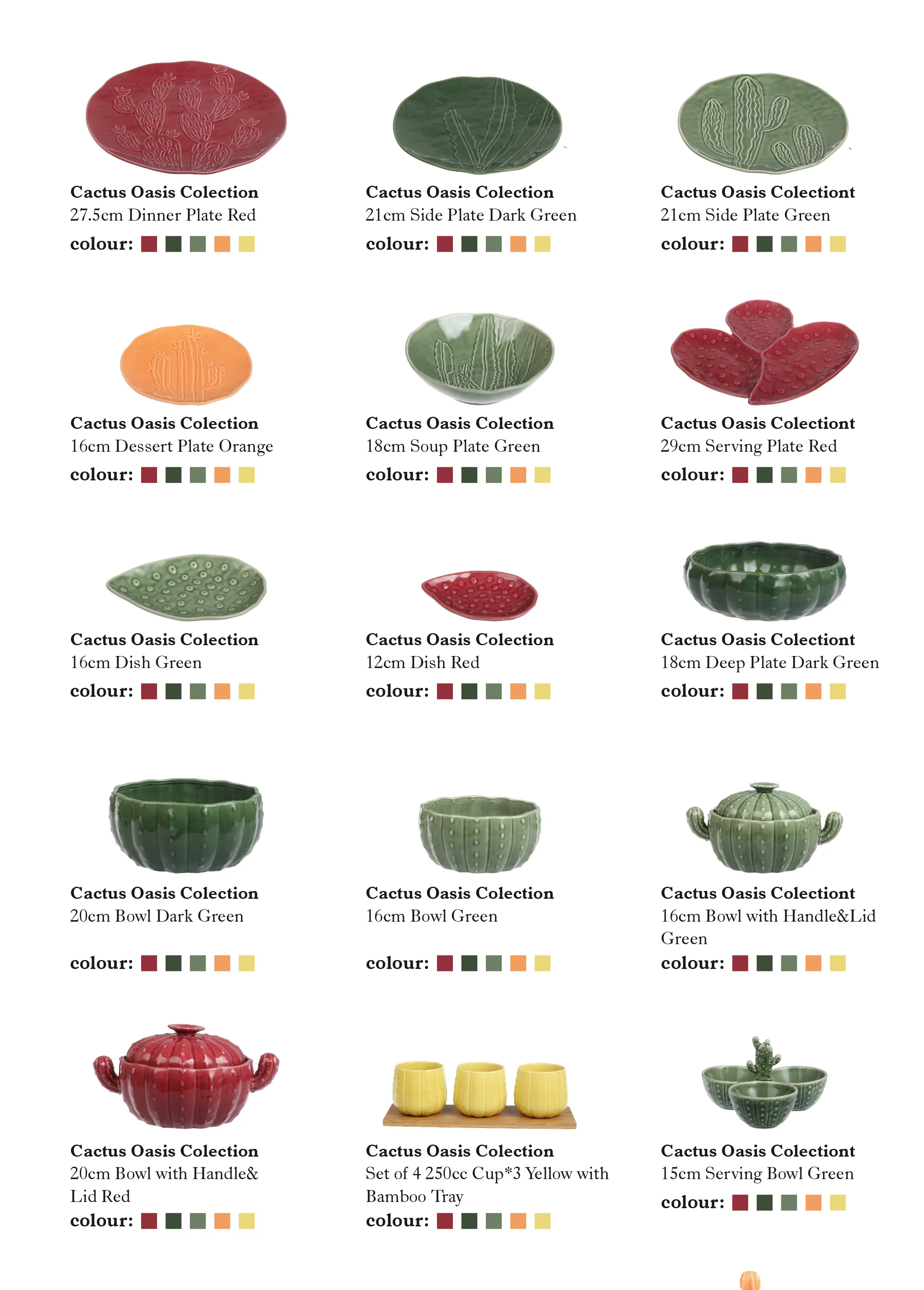 Wholesale China Dinnerware Sets, Cactus Themed Tableware-12