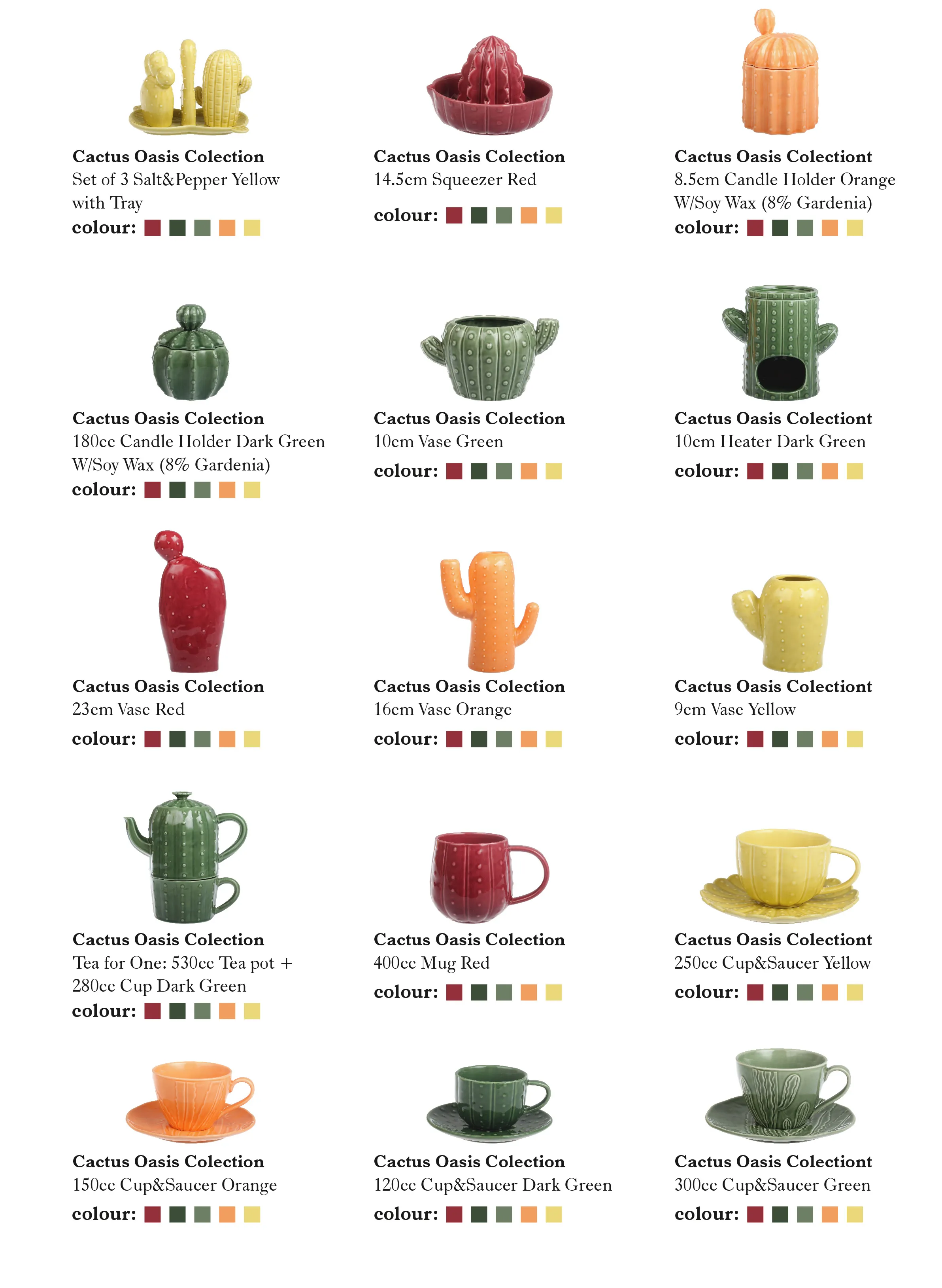 Wholesale China Dinnerware Sets, Cactus Themed Tableware-13