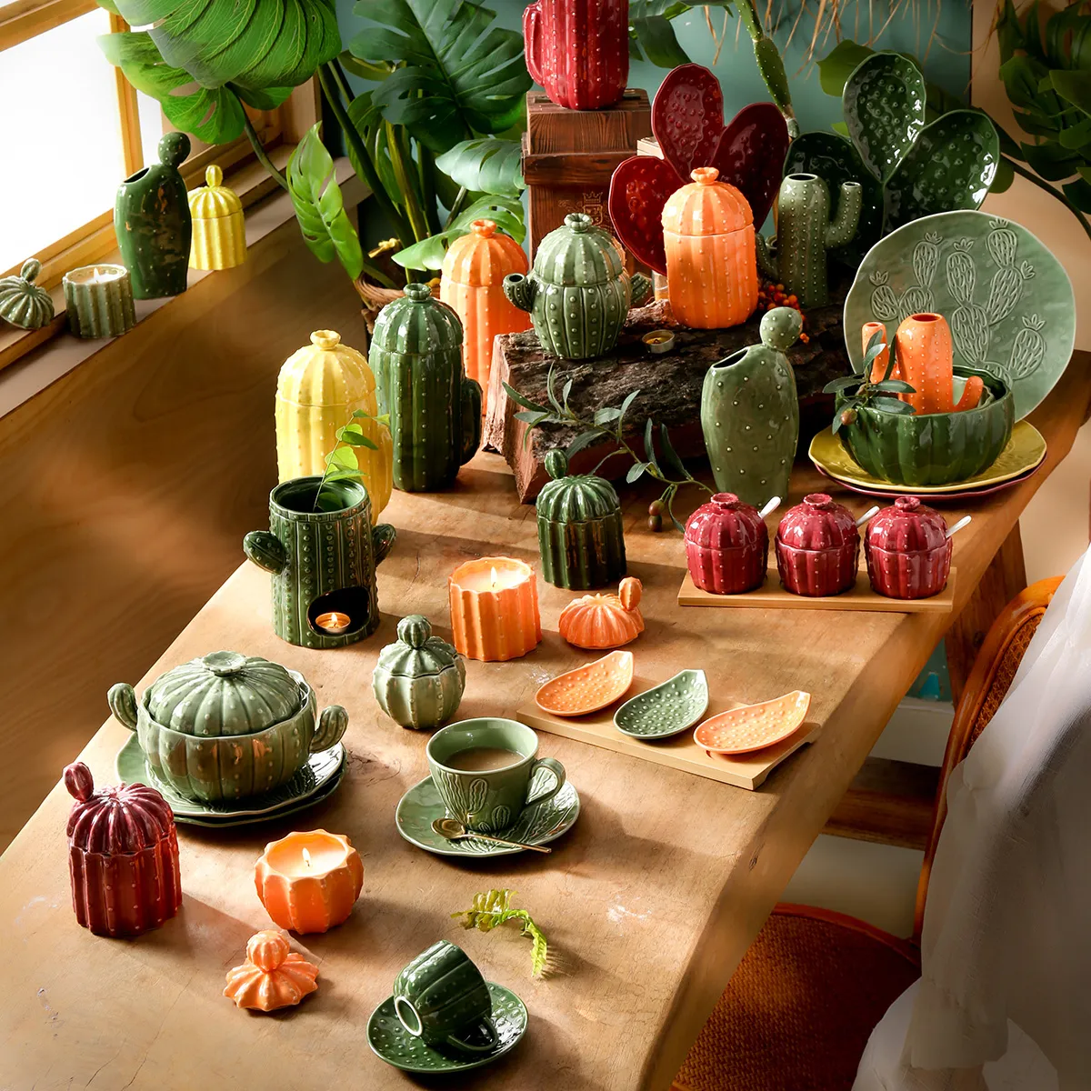 Wholesale China Dinnerware Sets, Cactus Themed Tableware-2