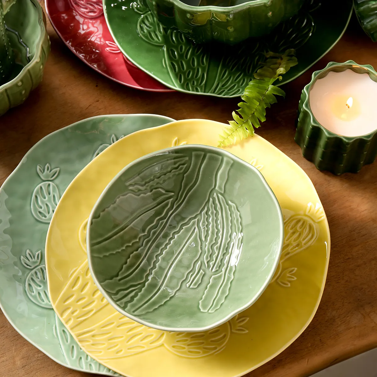 Wholesale China Dinnerware Sets, Cactus Themed Tableware-8