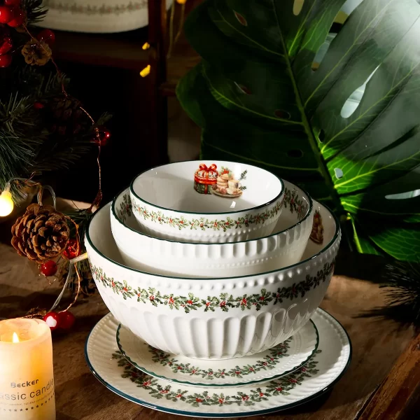 Wholesale Rustic Dinnerware Sets With Christmas Patterns-2