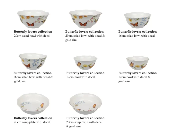 Butterfly Pattern Custom Ceramic Bowls Wholesale Supply-1