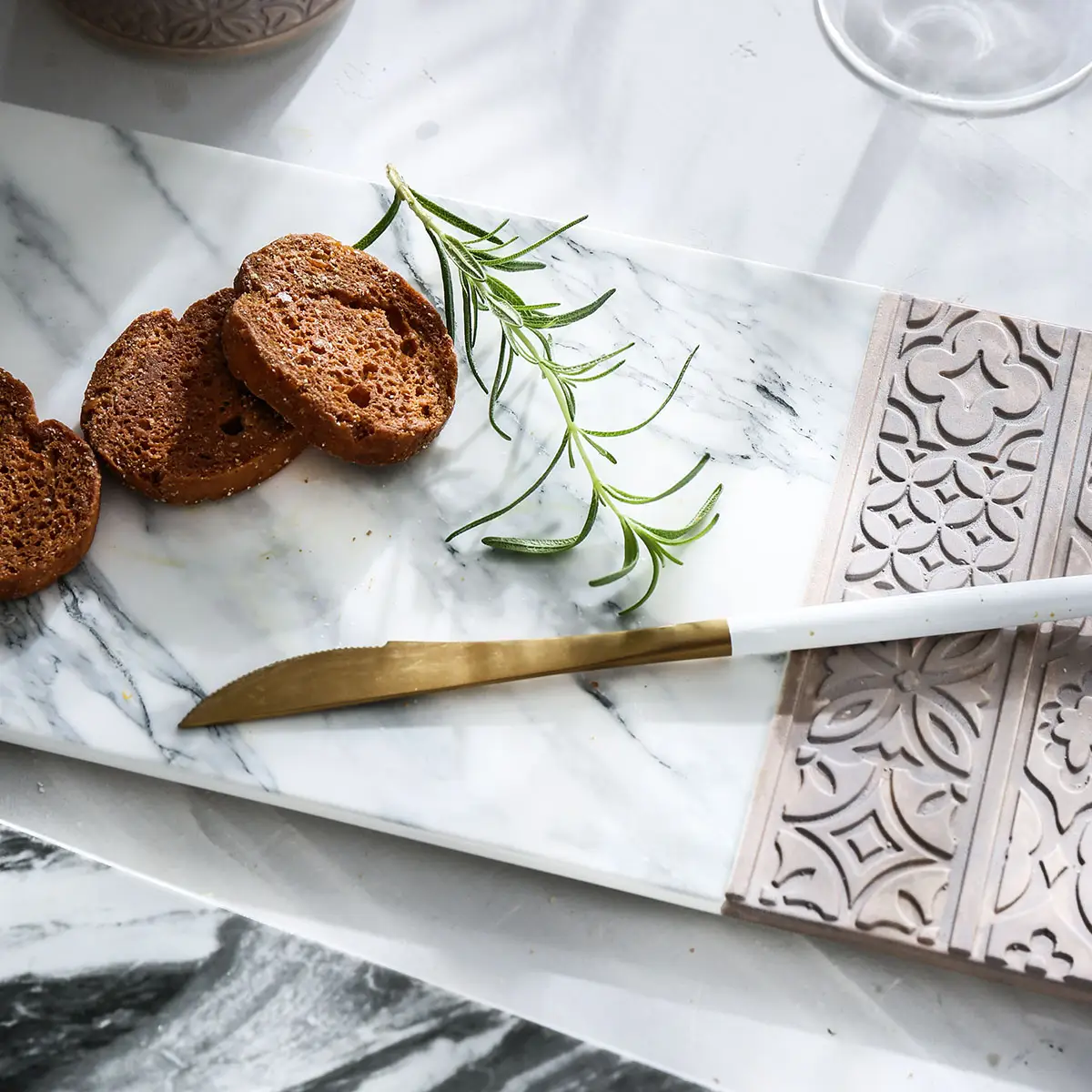 Ceramic Cheese Boards Bulk, Marble Pattern Serving Plates-2