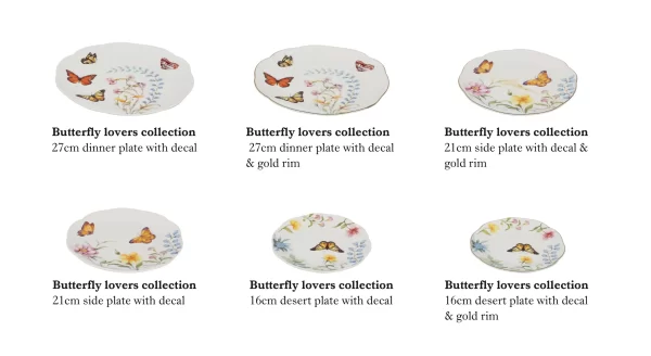 Exquisite Bulk Catering Dinner Plates With Butterfly Pattern-1