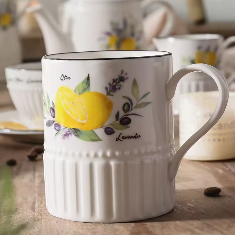 Fresh Lemon Pattern Wholesale Tea Set, Cup and Saucer Bulk-2