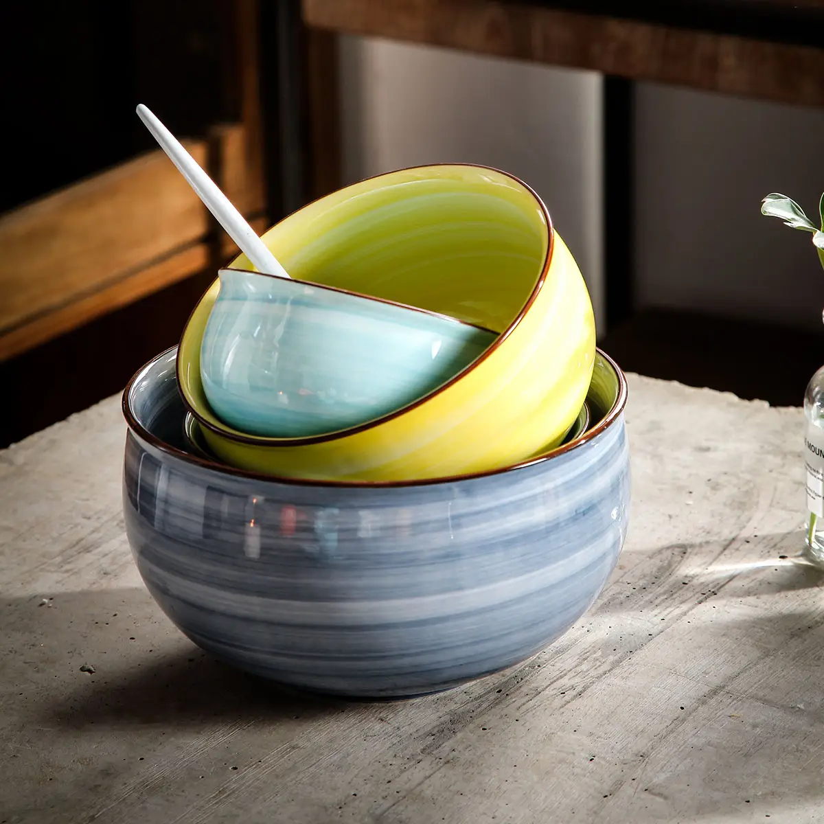 Gradient Stripe Wholesale Cereal Bowls, Porcelain Bowls Bulk-1