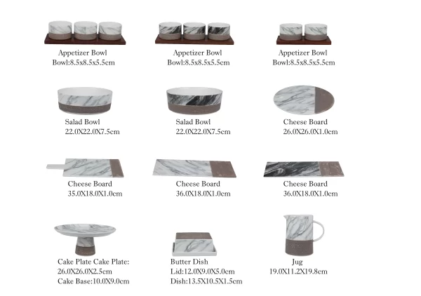 Marble Pattern Big Salad Bowls Wholesale, Large Ceramic Bowl-3