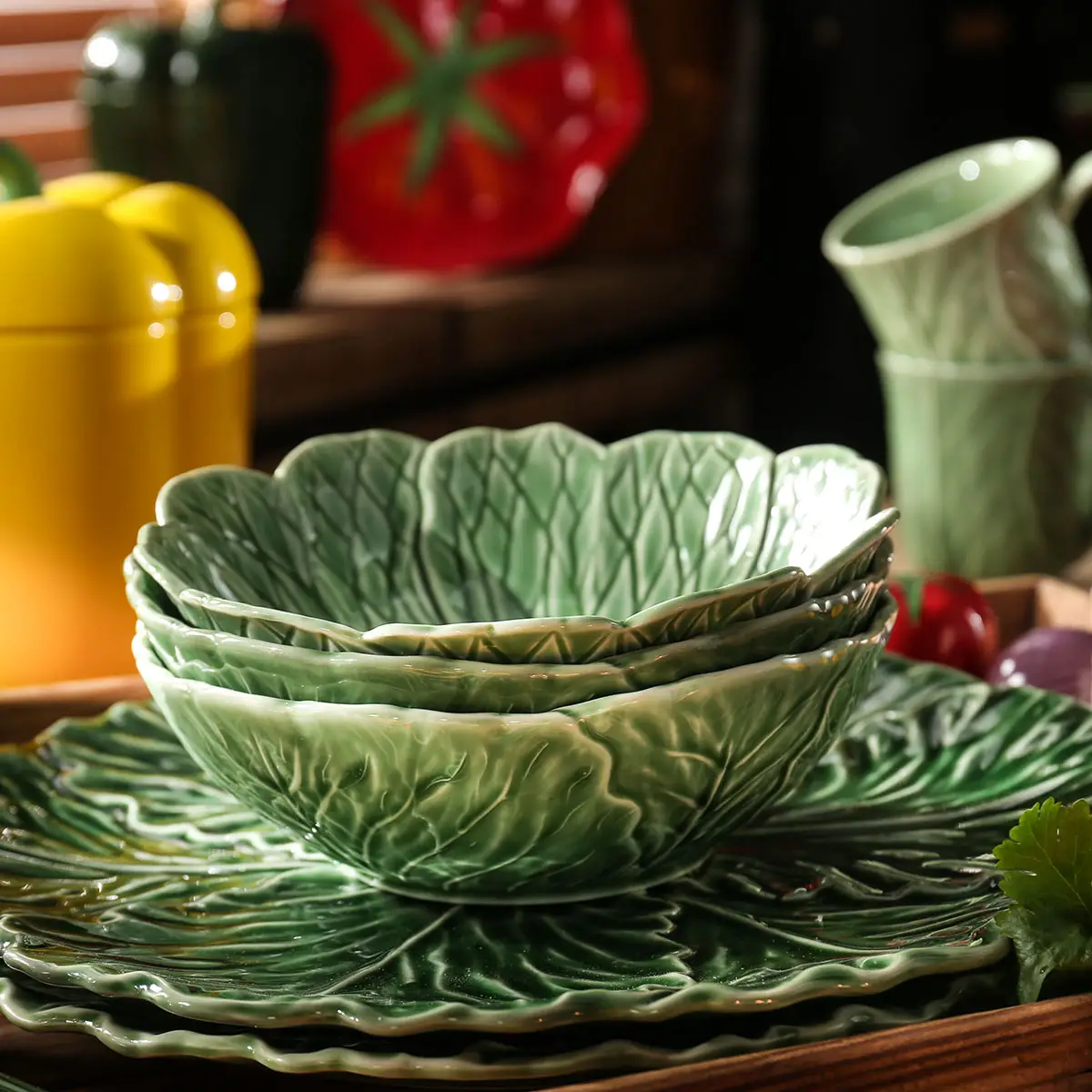 Veggie Shape Wholesale Ceramic Serving Bowls For Salad, Soup-1