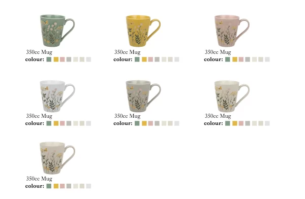 350cc Floral Embossed Wholesale Mug, Custom Color Cups Bulk-7