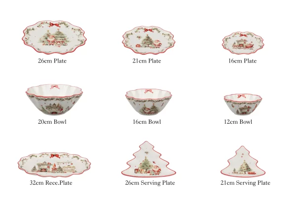 Christmas Plates Wholesale, Holiday-Themed Dinnerware Bulk-2