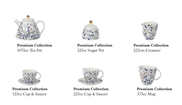 Gold Floral Pattern Teaware Wholesale, Cup and Teapot Sets-4