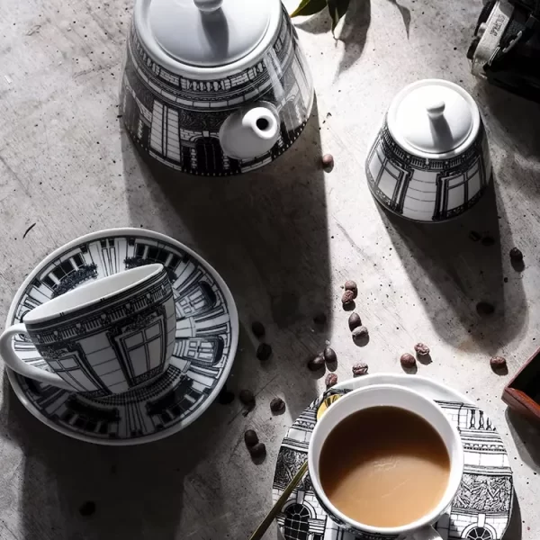 Modern Bulk Cup and Saucer Sets, Teapot, Creamer, Canister-5
