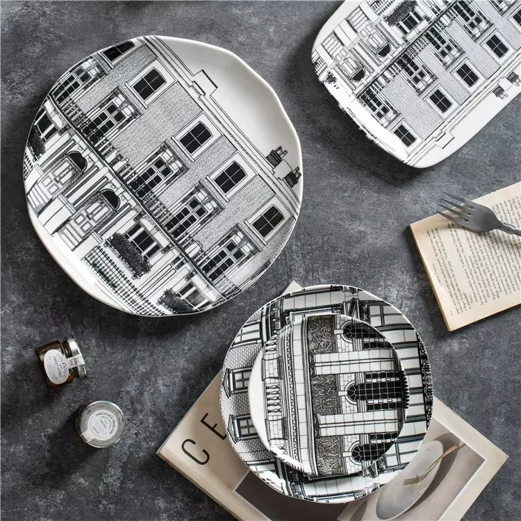 Modern Ceramic Plate Wholesale, Restaurant Serving Dish Bulk-6