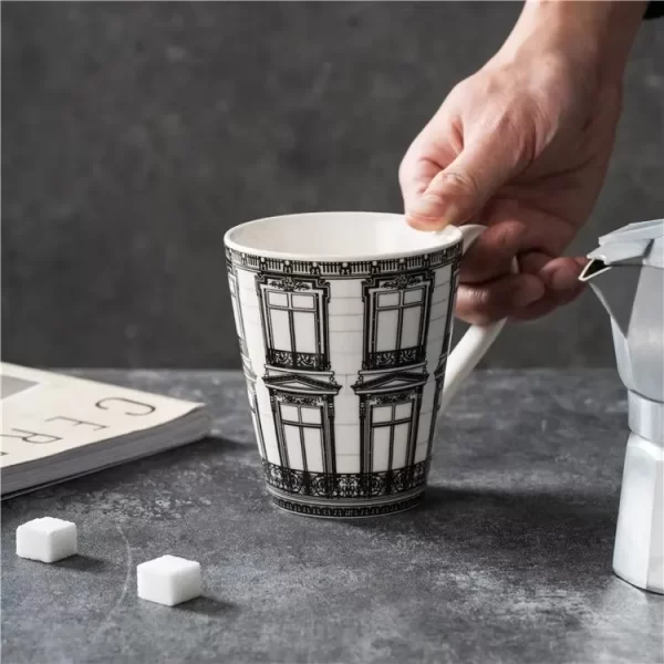 Modern Coffee Mugs Wholesale, 350cc Porcelain Mug Bulk-7