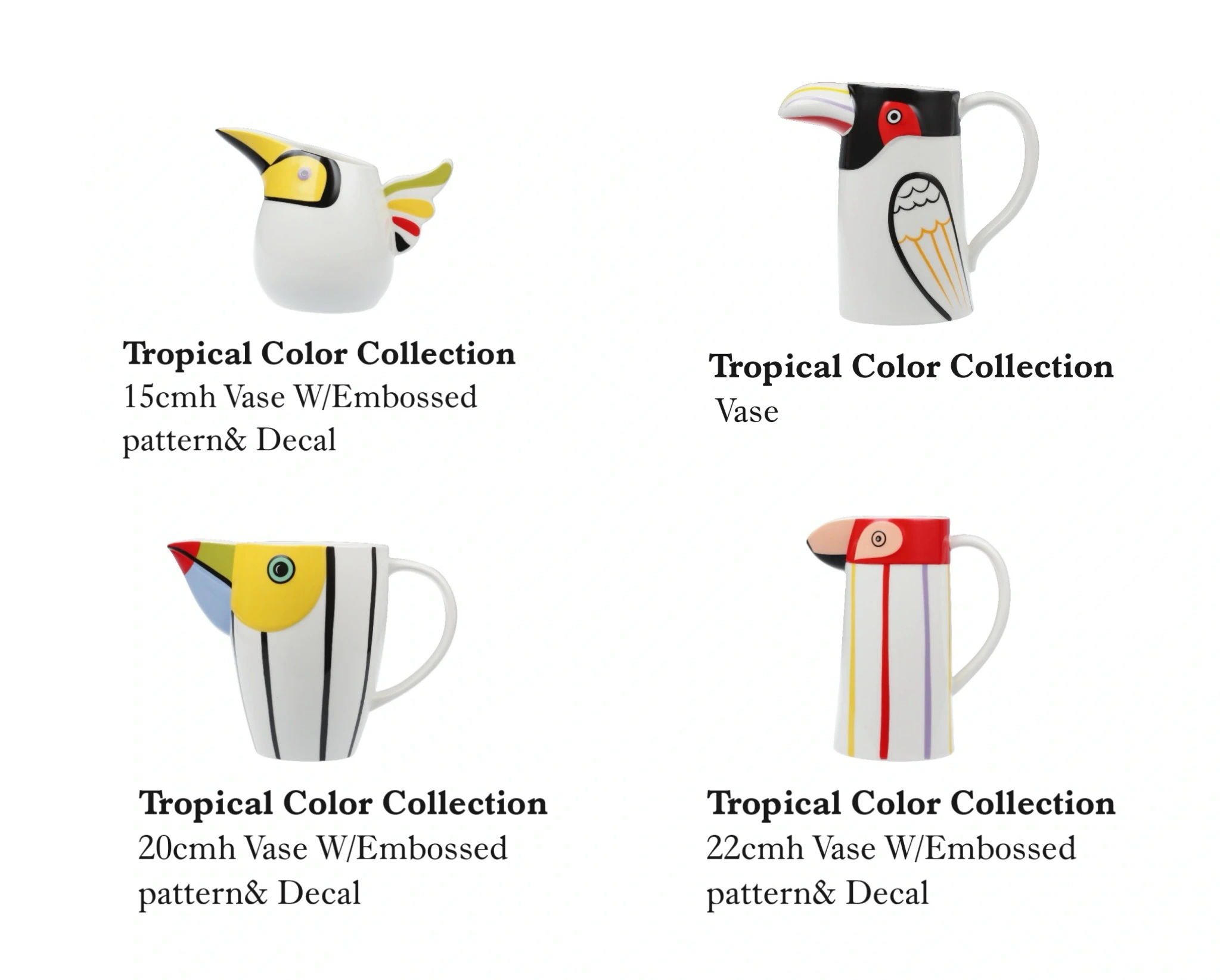 Parrot Shaped Ceramic Vases In Bulk, Unique Vases Wholesale-3