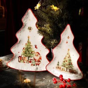 Porcelain Christmas Plates Bulk, Festive Tableware Wholesale-1