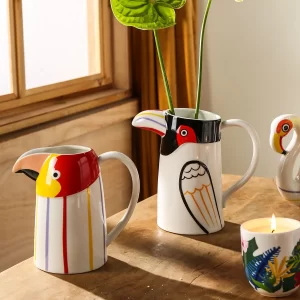 Tropical Parrot Milk Jars Wholesale, Ceramic Jugs In Bulk-3