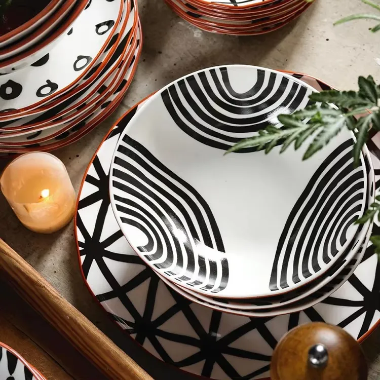 Unique Bulk Dinnerware Plates, Aesthetics Porcelain Plates-4