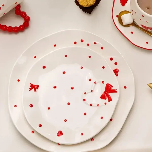 Cute Design Bulk Serving Dishes, White Porcelain Plates-2