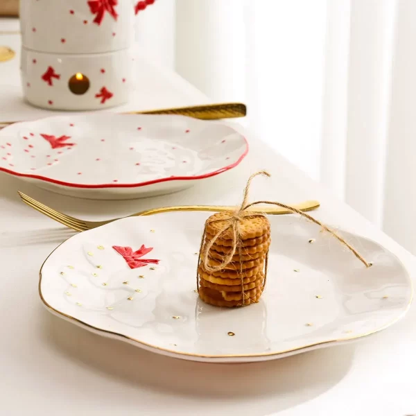 Cute Design Bulk Serving Dishes, White Porcelain Plates-3