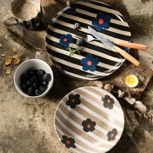 Retro Wholesale Restaurant Dishware, Striped Dinner Plate Sets-3
