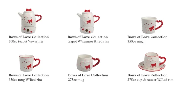 Tea Cup and Saucer Sets Wholesale with Polka Dot and Bow-4