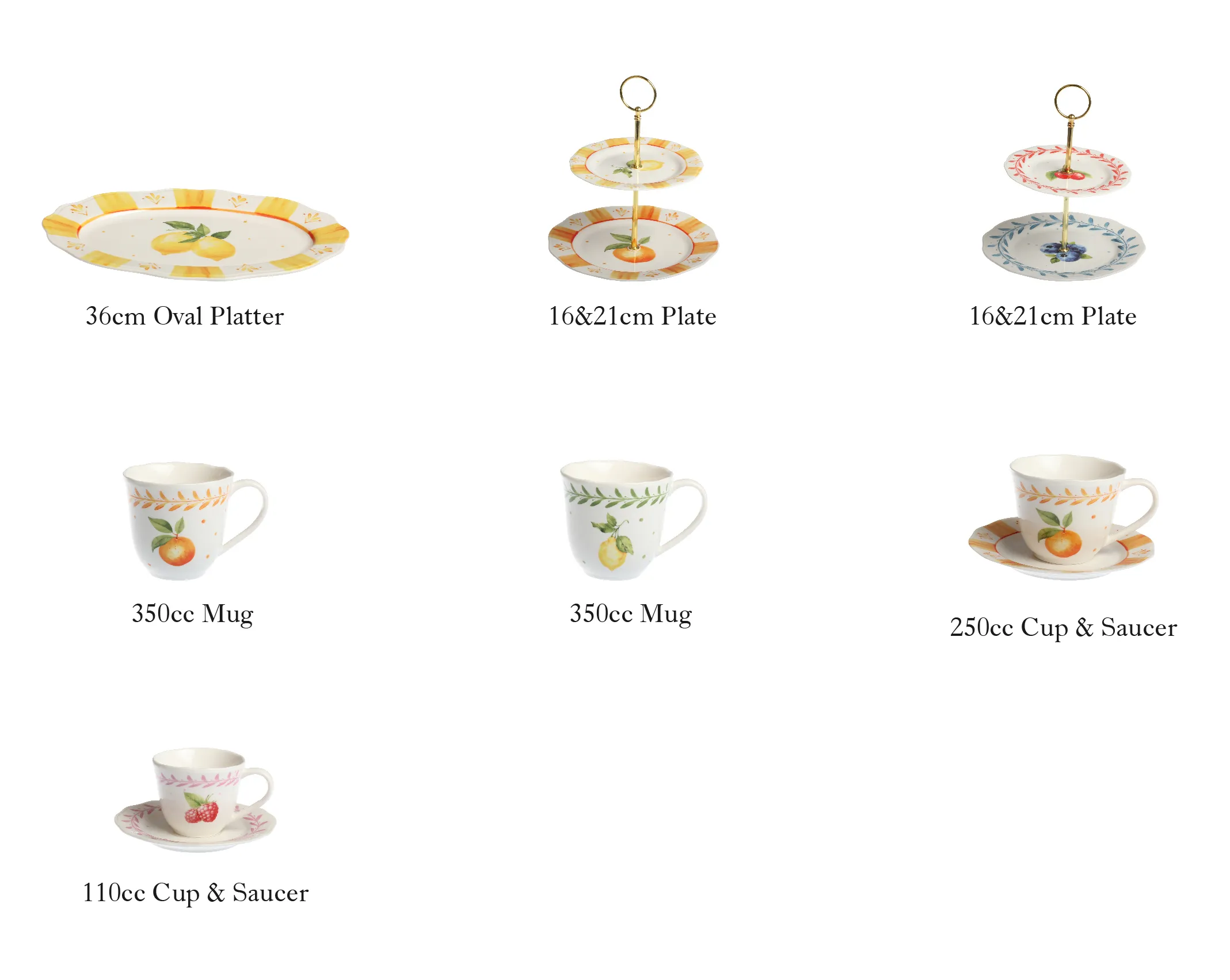 Wholesale Dinner Service Sets, Fruit Pattern Crockery Bulk-10