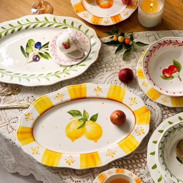 Wholesale Dinner Service Sets, Fruit Pattern Crockery Bulk-5