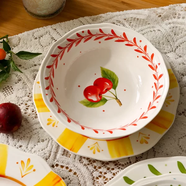 Wholesale Dinner Service Sets, Fruit Pattern Crockery Bulk-6