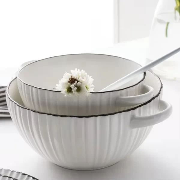Brown Rim White Dinnerware Wholesale with Unbeatable Price-4