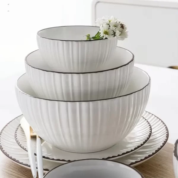 Brown Rim White Dinnerware Wholesale with Unbeatable Price-5