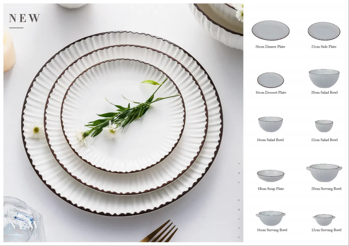 Brown Rim White Dinnerware Wholesale with Unbeatable Price-8