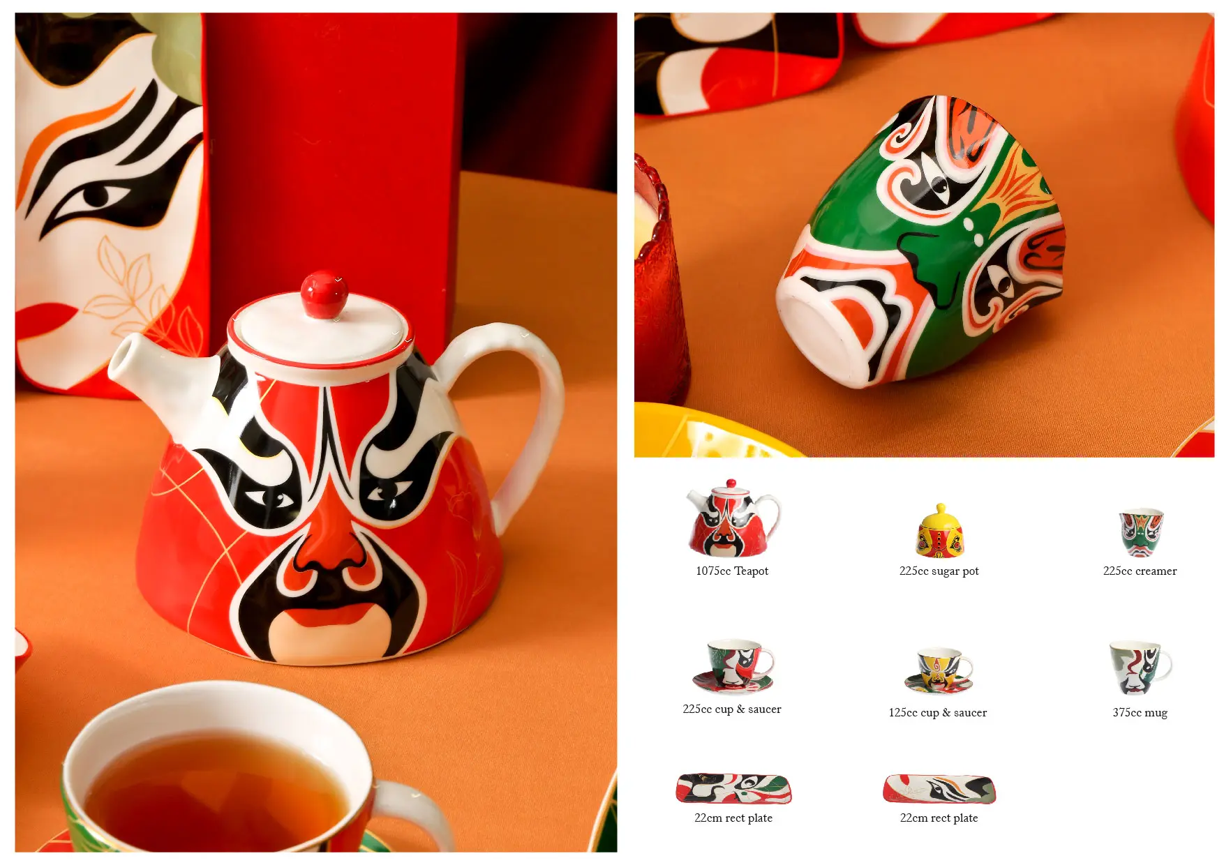 Color Dinner Set Wholesale With Chinese Opera Faces Patterns-10
