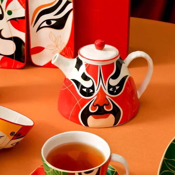 Color Dinner Set Wholesale With Chinese Opera Faces Patterns-3