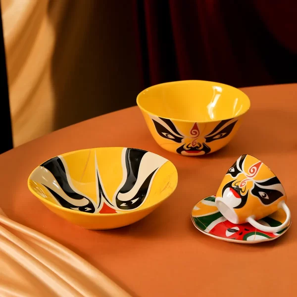 Color Dinner Set Wholesale With Chinese Opera Faces Patterns-8