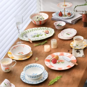 Colorful Dinner Set Wholesale, Hand-Painted Flower Tableware-10