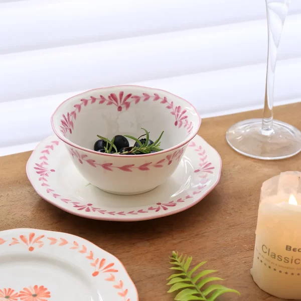 Colorful Dinner Set Wholesale, Hand-Painted Flower Tableware-4