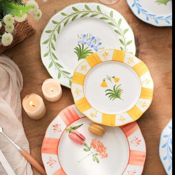 Colorful Dinner Set Wholesale, Hand-Painted Flower Tableware-6