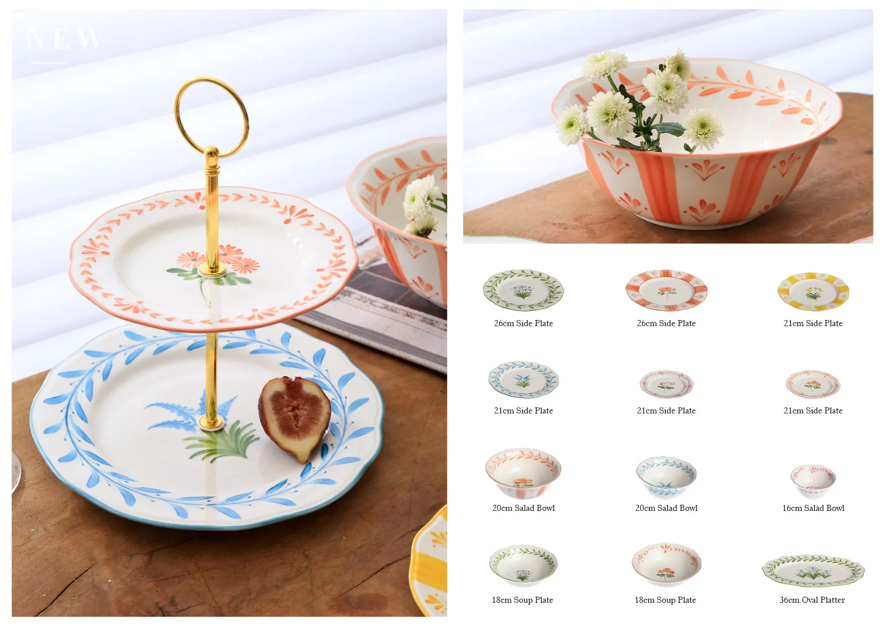 Colorful Dinner Set Wholesale, Hand-Painted Flower Tableware-8