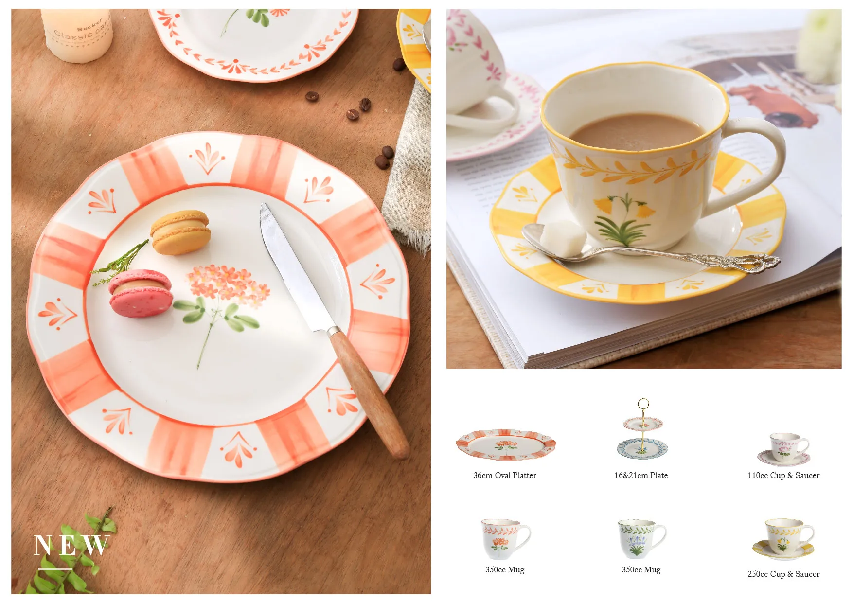 Colorful Dinner Set Wholesale, Hand-Painted Flower Tableware-9