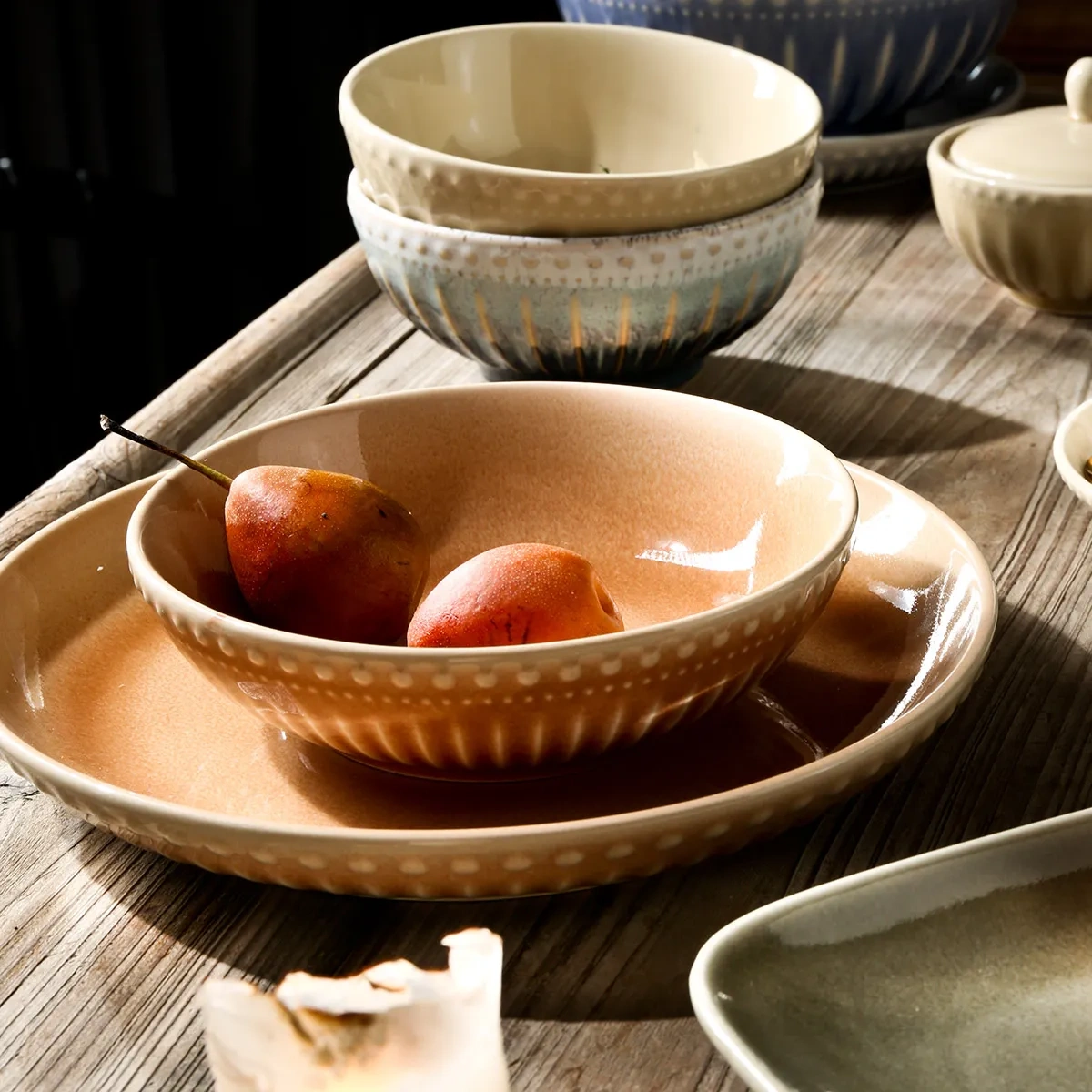 Detailed Embossed Texture Wholesale Salad Bowl Serving Bowl-1