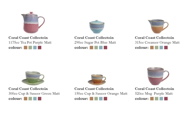 Refined Wholesale Coffee Set with Colorful Glaze Finish-5