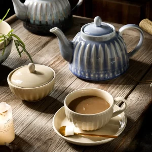 أطقم شاي صينية بالجملة، أطقم صحون إبريق شاي بورسلين - 3
